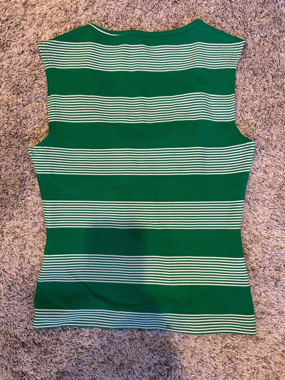 bishop + young Green and White Striped Sleeveless Knit Tank - Picture 3 of 4